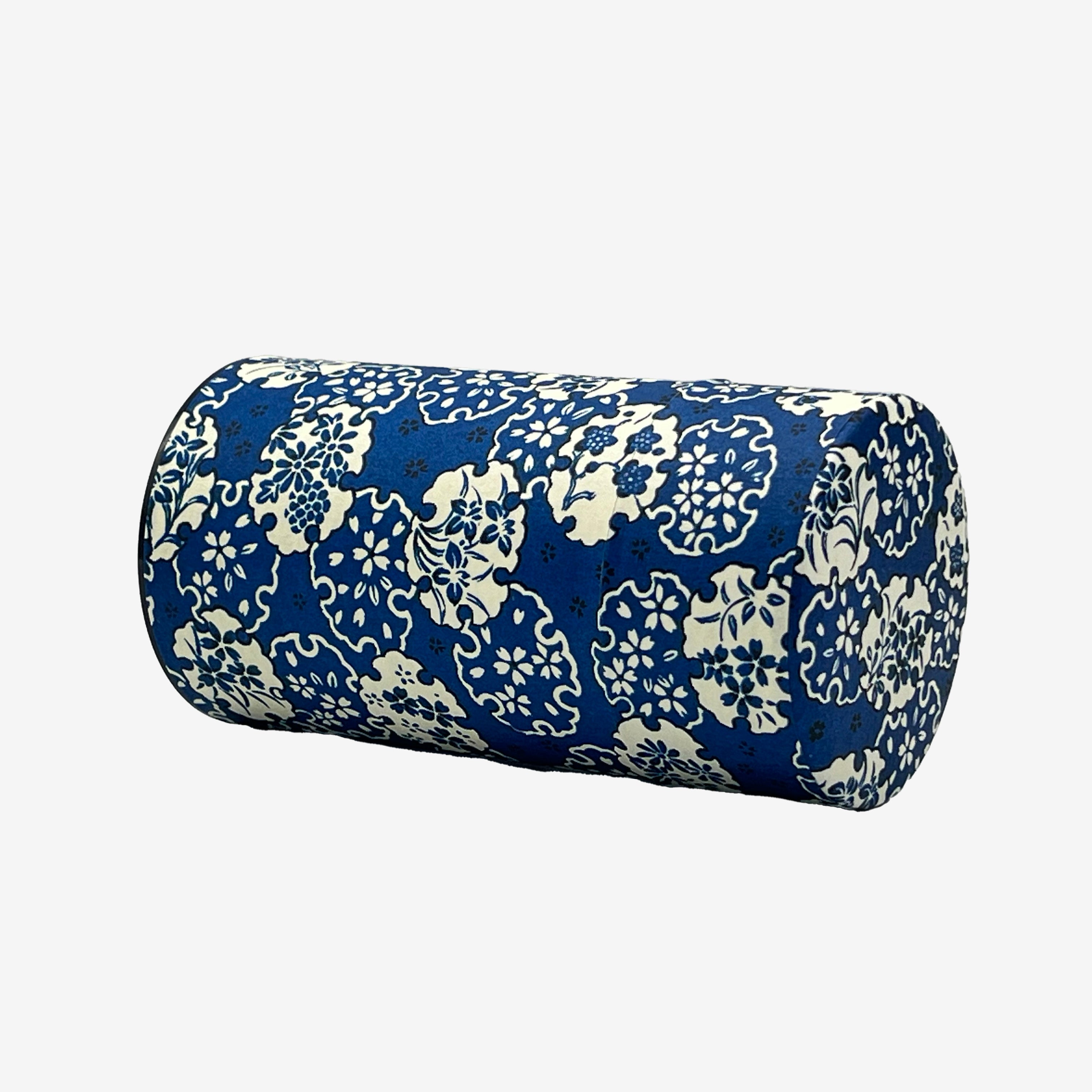 Hana Sori Blue Washi Paper Wrapped Tea Canister (L) - Japanese Chazutsu