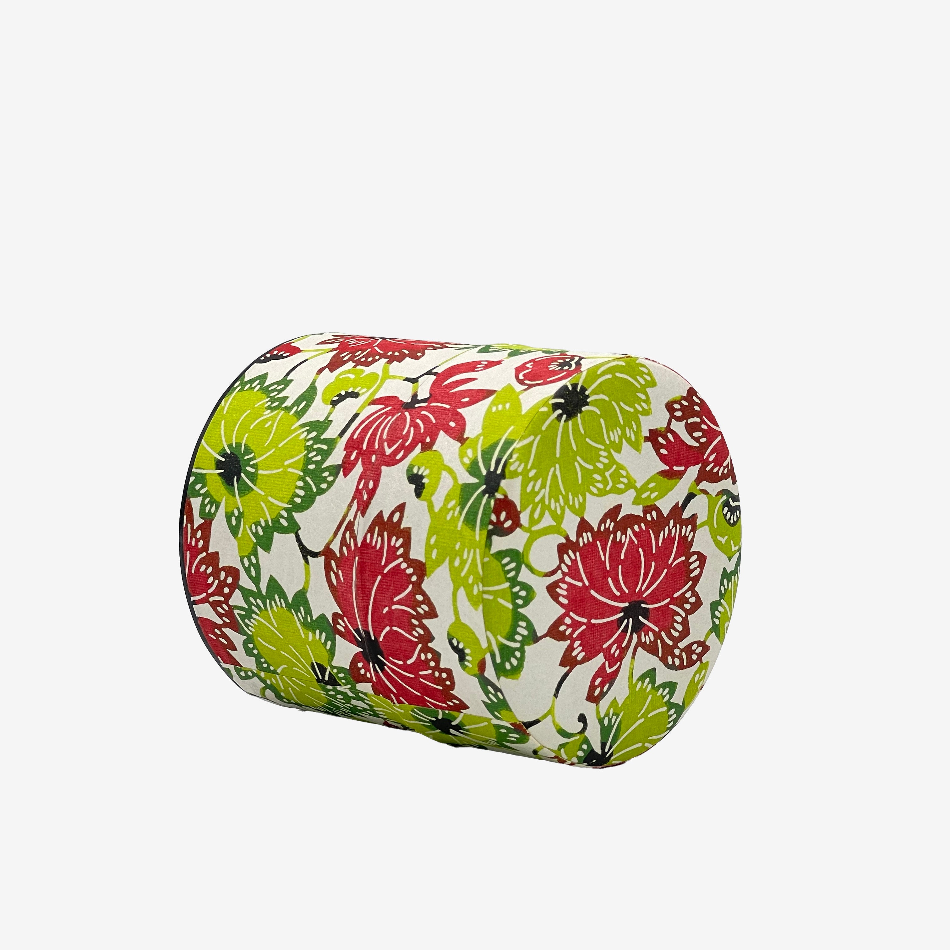 Natsuhana Flower Green Washi Paper Wrapped Tea Canister (S) - Japanese Chazutsu