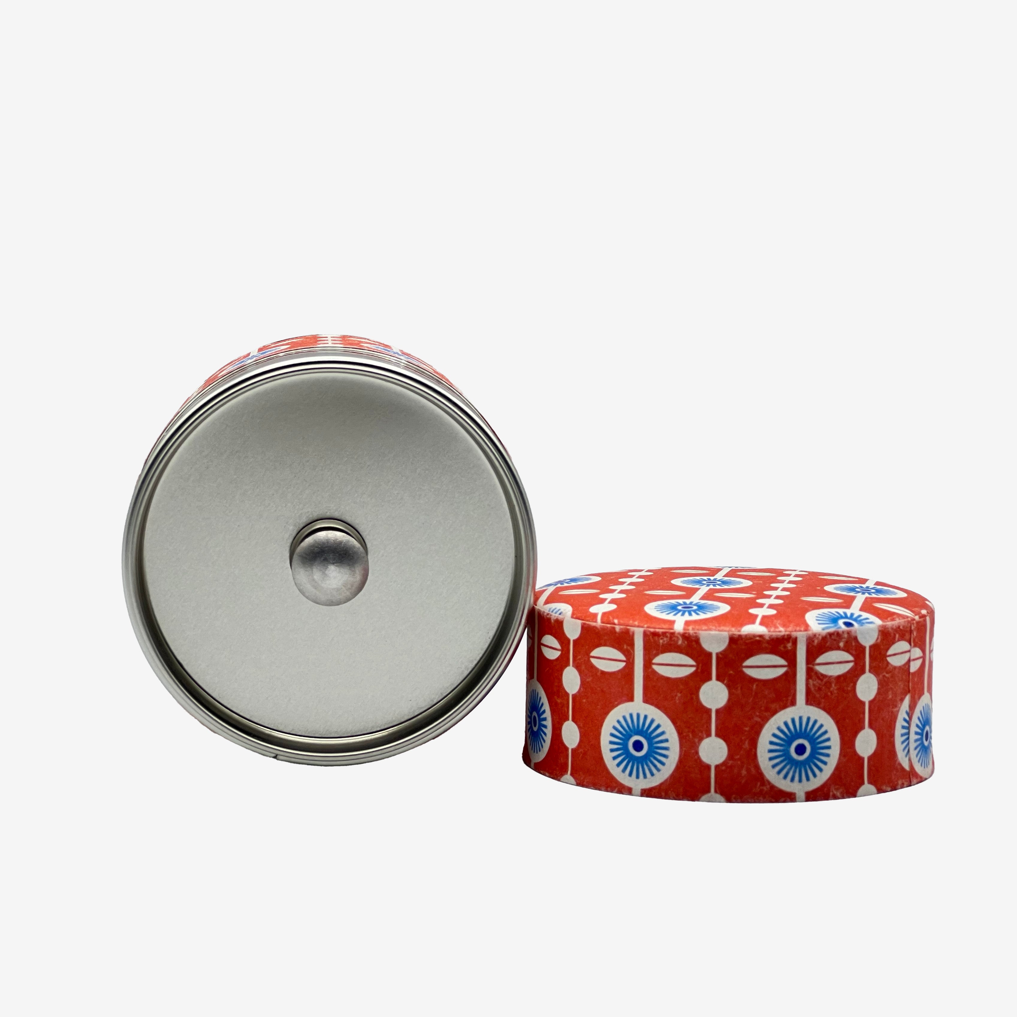 Kururi Red Washi Paper Wrapped Tea Canister (S) - Japanese Chazutsu