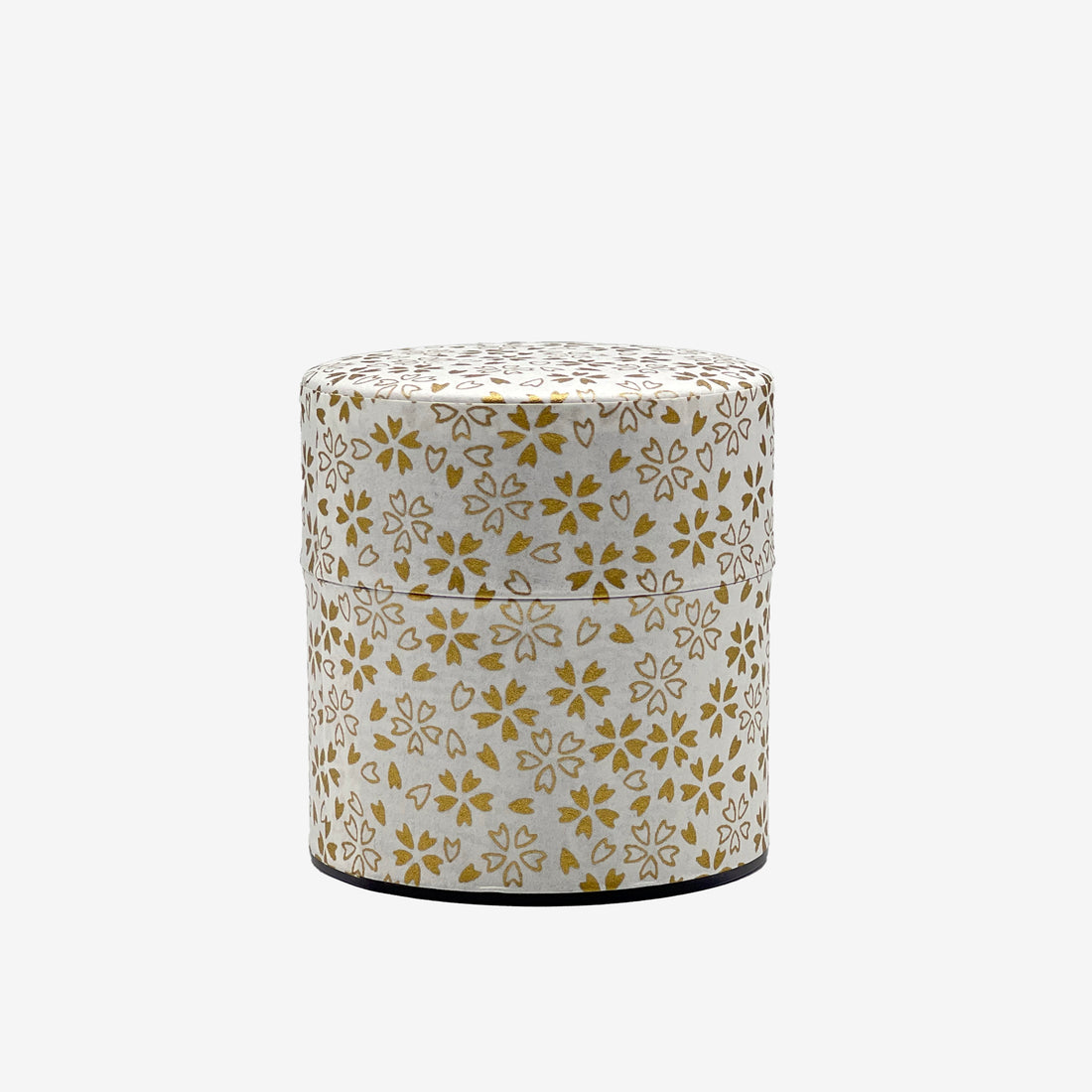 Kenran Hana White Washi Paper Wrapped Tea Canister (S) - Japanese Chazutsu