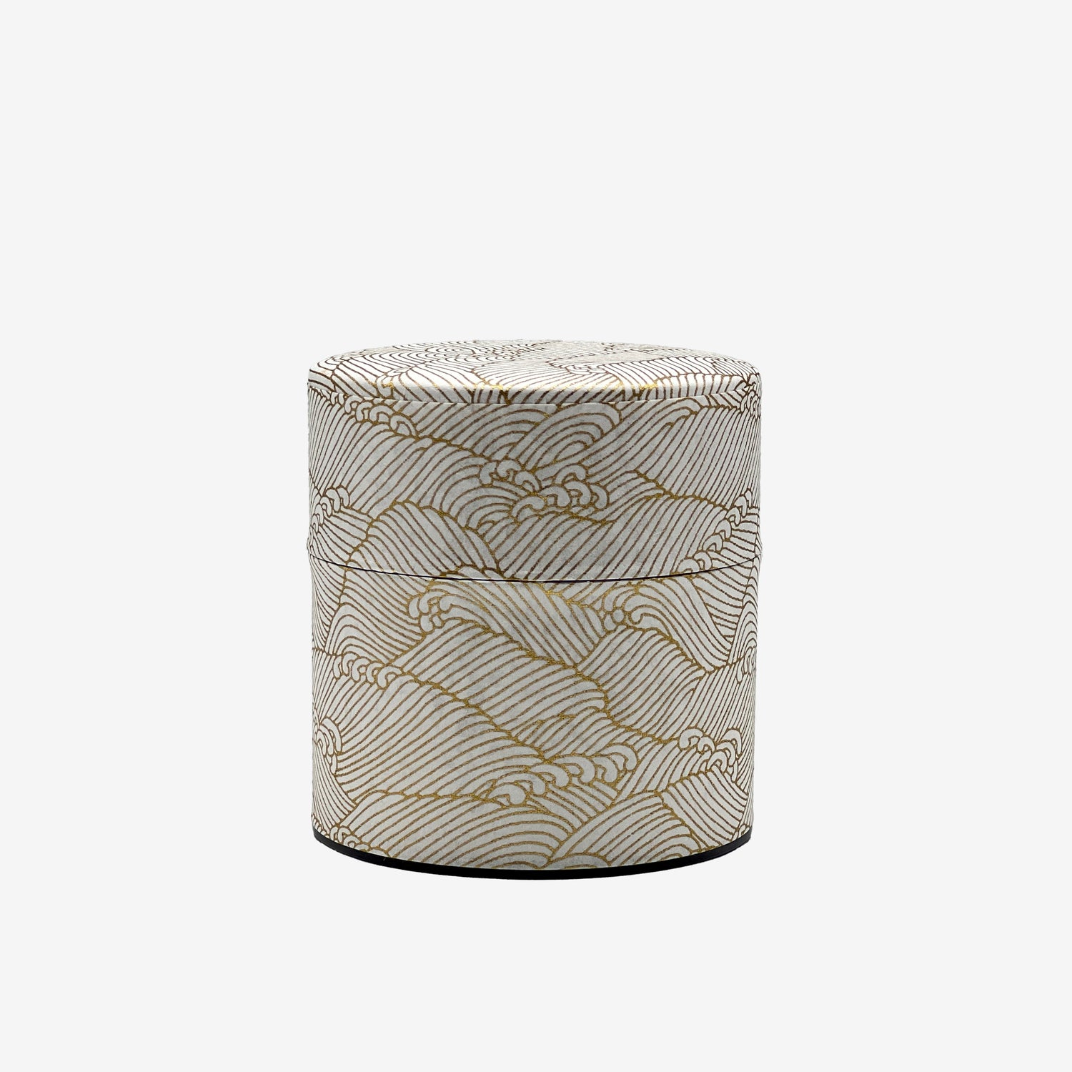 Kenran Nami White Washi Paper Wrapped Tea Canister (S) - Japanese Chazutsu