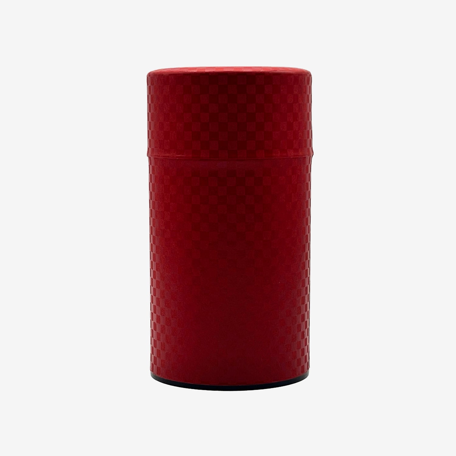 Ichimatsu Checkered Red Washi Paper Wrapped Tea Canister (L) - Japanese Chazutsu