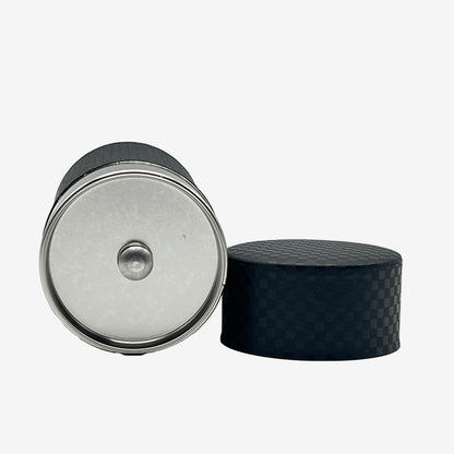 Ichimatsu Checkered Black Washi Paper Wrapped Tea Canister (L) - Japanese Chazutsu