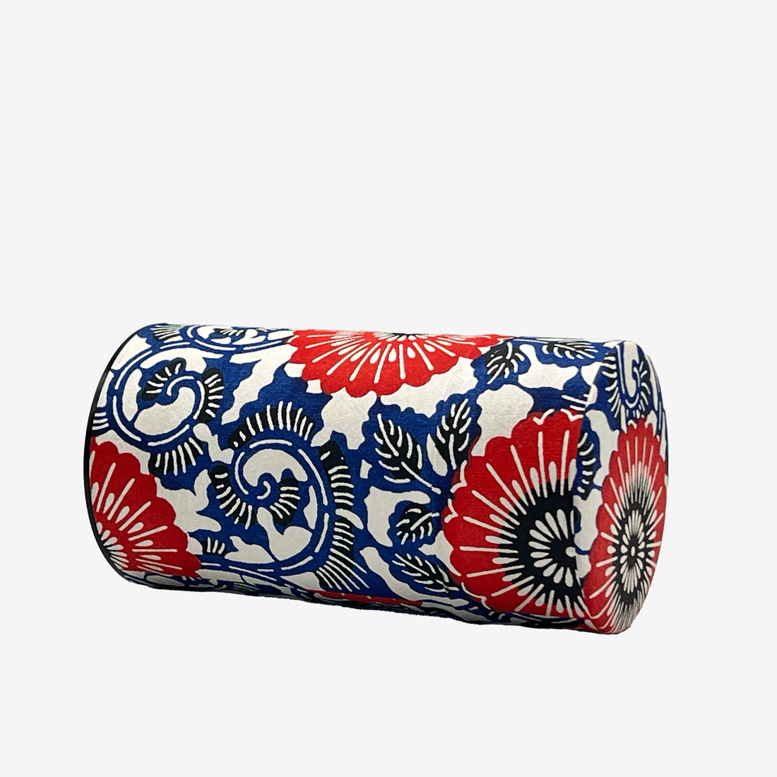 Karahana Blue Washi Paper Wrapped Tea Canister (L) - Japanese Chazutsu