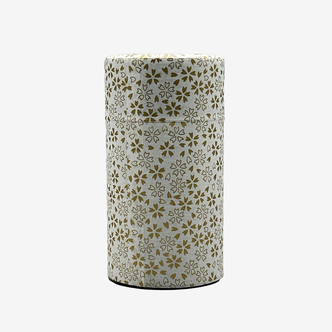 Kenran Hana White Washi Paper Wrapped Tea Canister (L) - Japanese Chazutsu