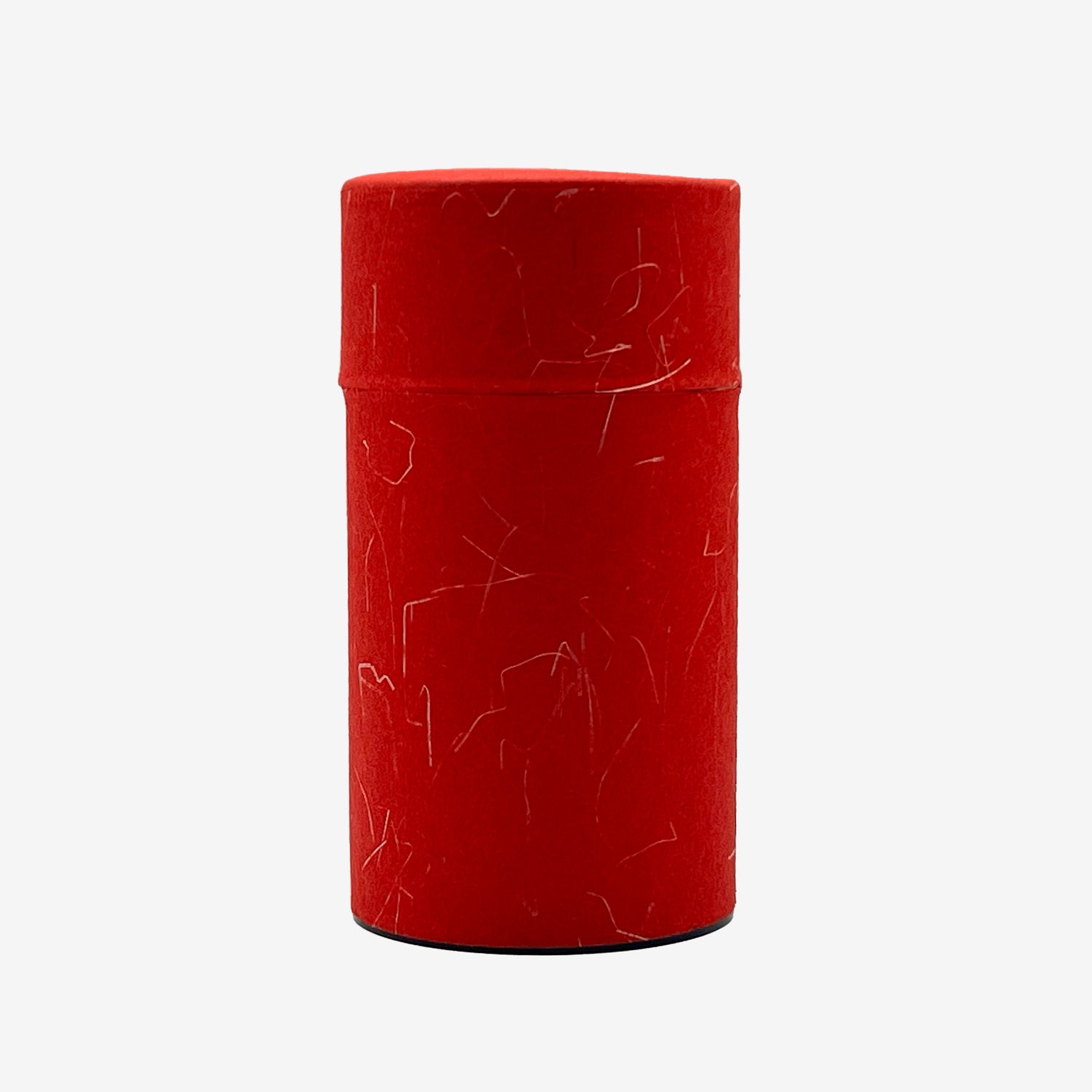 Aka Red Washi Paper Wrapped Tea Canister (L) - Japanese Chazutsu