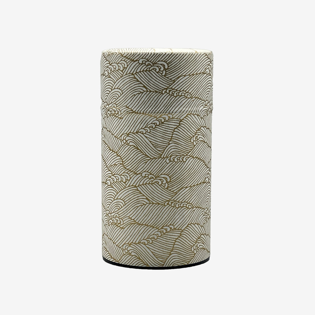 Kenran Nami White Washi Paper Wrapped Tea Canister (L) - Japanese Chazutsu