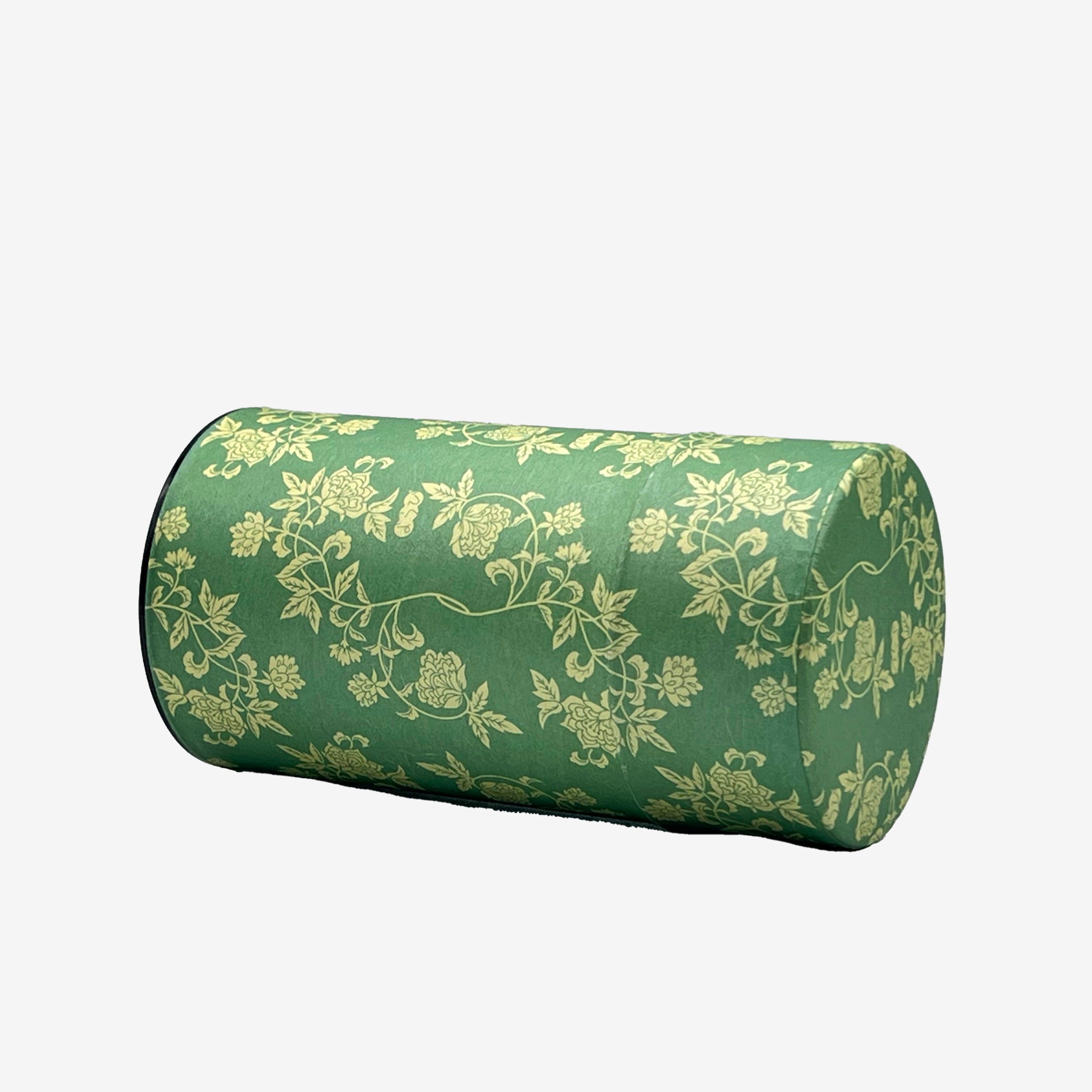 Hana Karakusa Green Washi Paper Wrapped Tea Canister (L) - Japanese Chazutsu