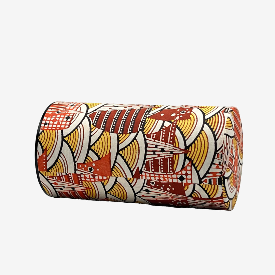 Saikaiha Orange Washi Paper Wrapped Tea Canister (L) - Japanese Chazutsu