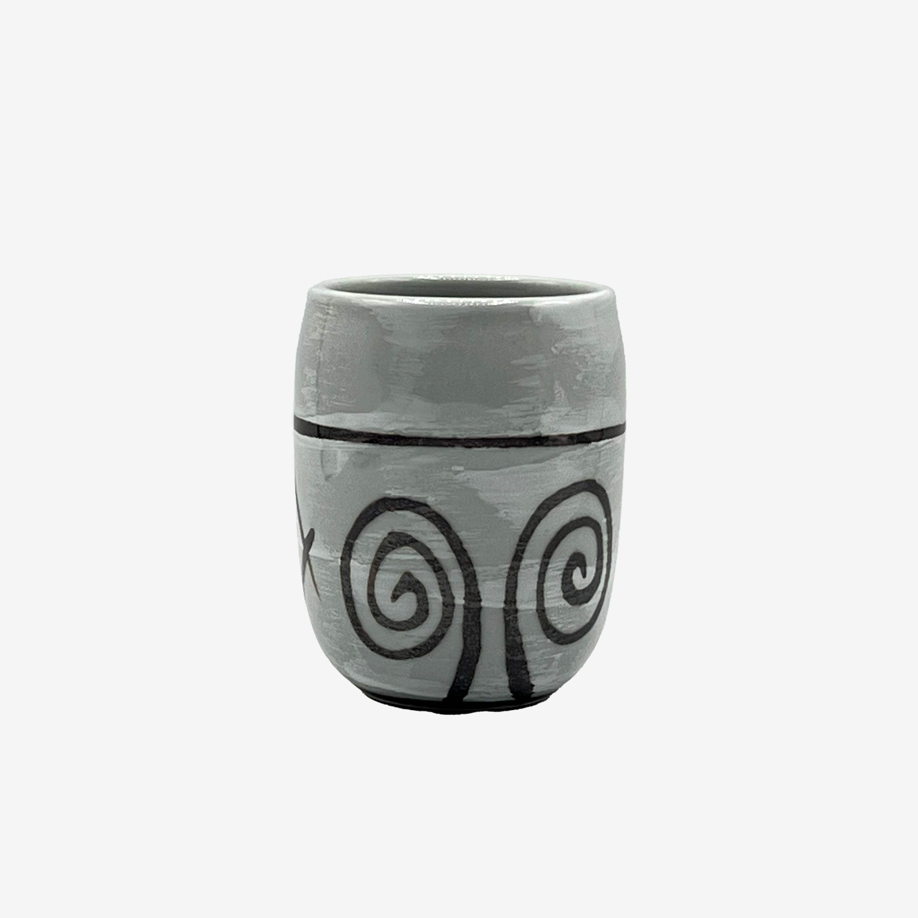 Shirohake Naruto Gray Mino-yaki Yunomi - Japanese Teacup