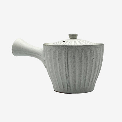 Kiku Kohiki Rustic White Tokoname-yaki Kyusu - Japanese Teapot