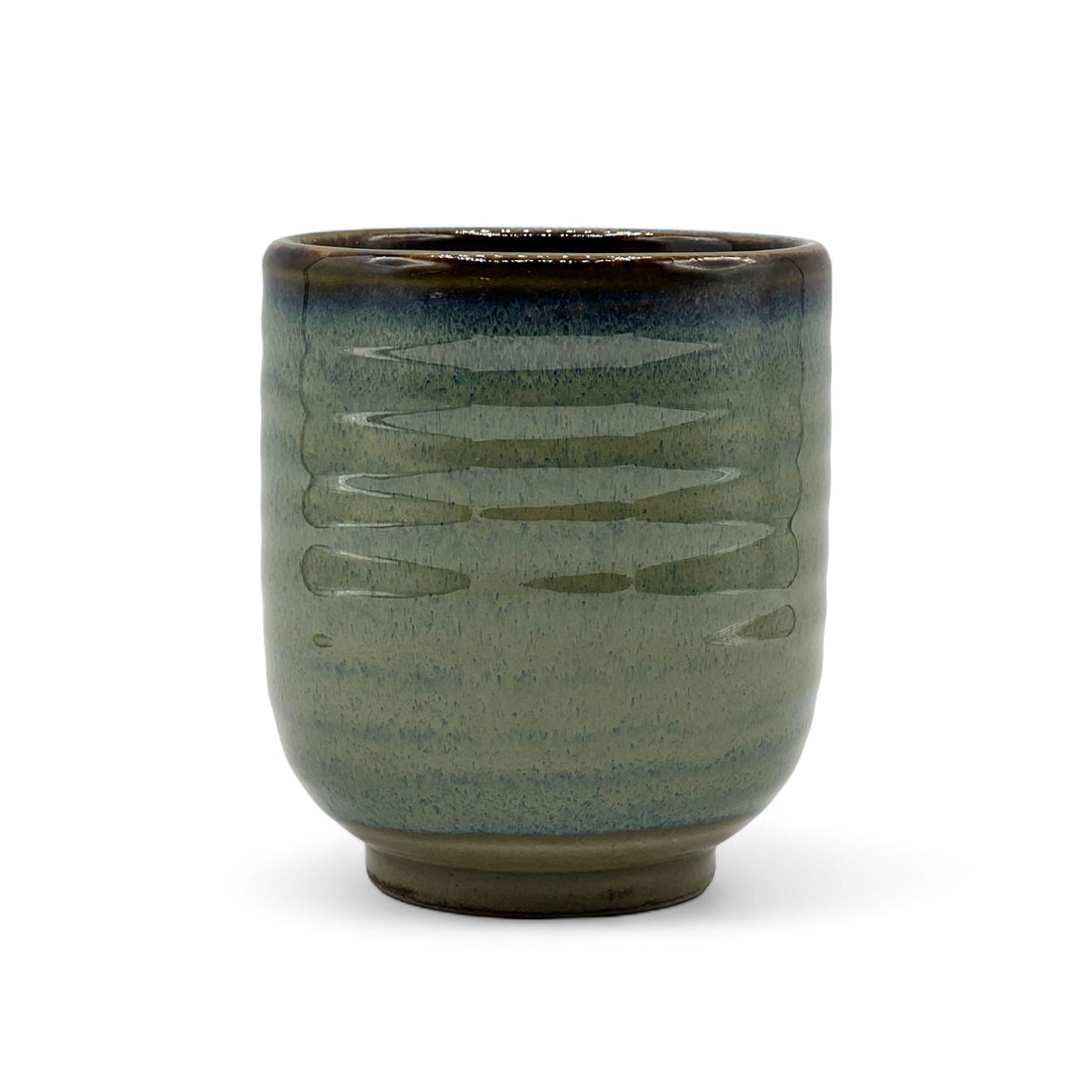 Ash Oribe Blue Mino-yaki Yunomi - Japanese Teacup