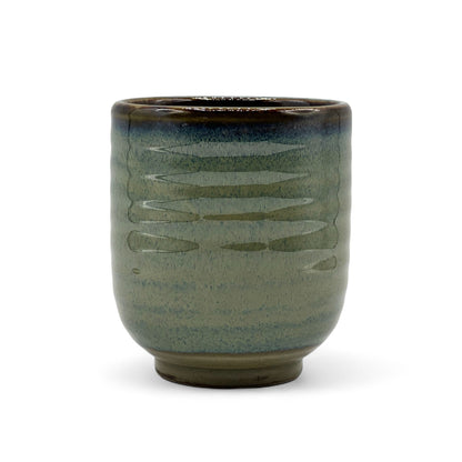 Ash Oribe Blue Mino-yaki Yunomi - Japanese Teacup