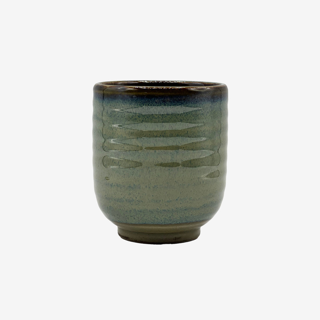 Ash Oribe Blue Mino-yaki Yunomi - Japanese Teacup