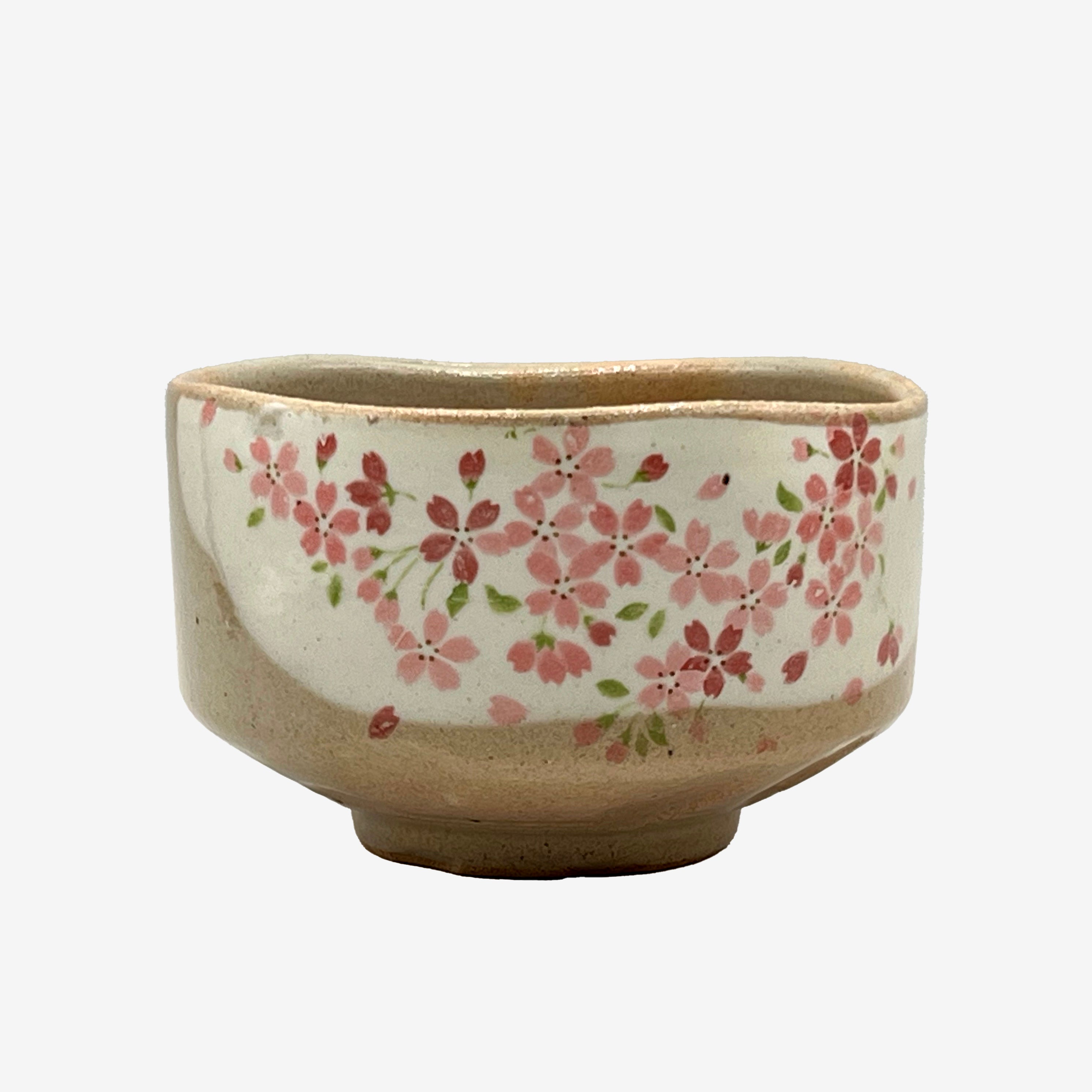 Megumi Sand Beige Mino-yaki Chawan - Japanese Matcha Bowl