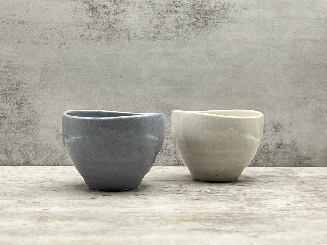 Kotaku Gray Sencha Mino-yaki Yunomi - Japanese Teacup