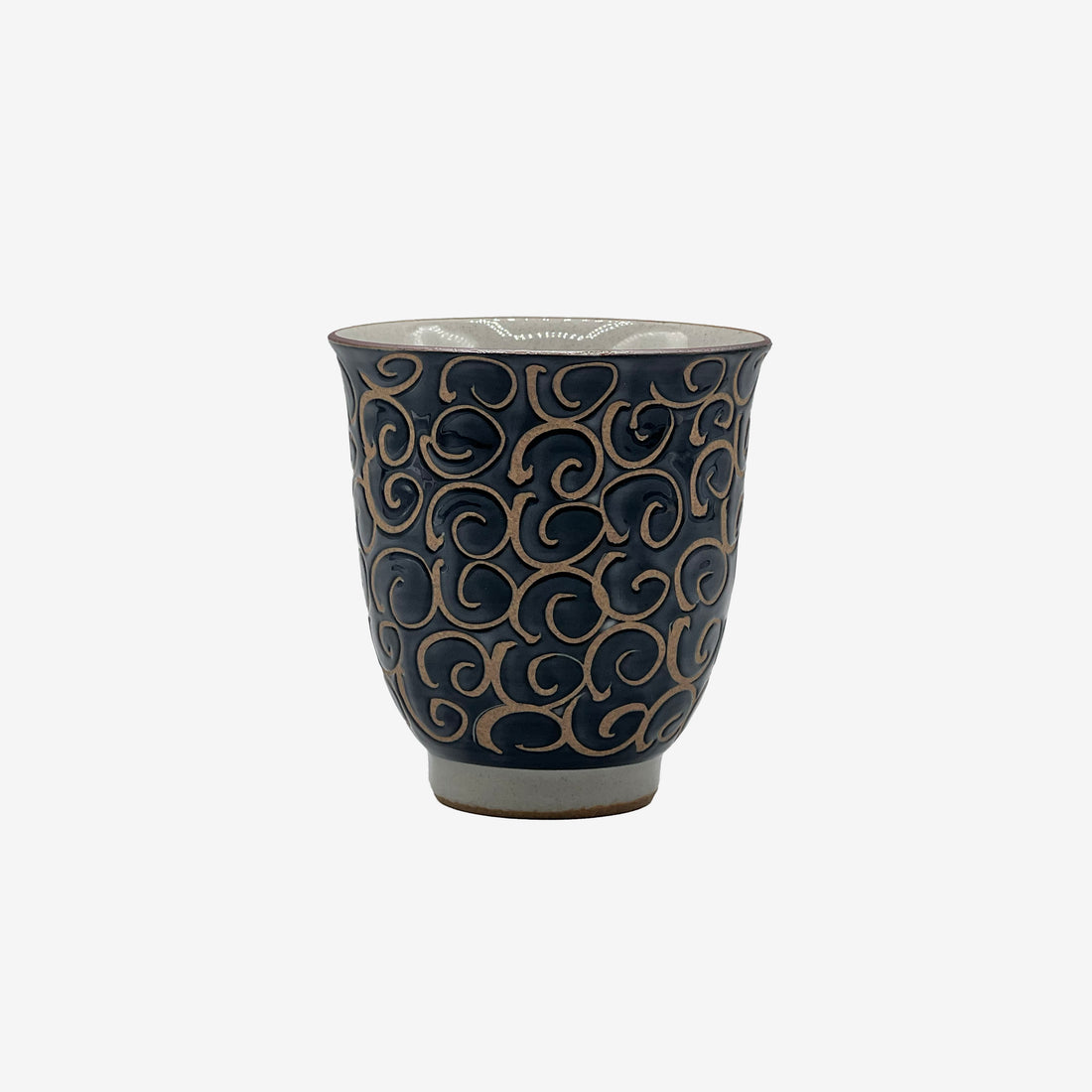 Hasui Arabesque Black Hasami-yaki Yunomi - Japanese Teacup