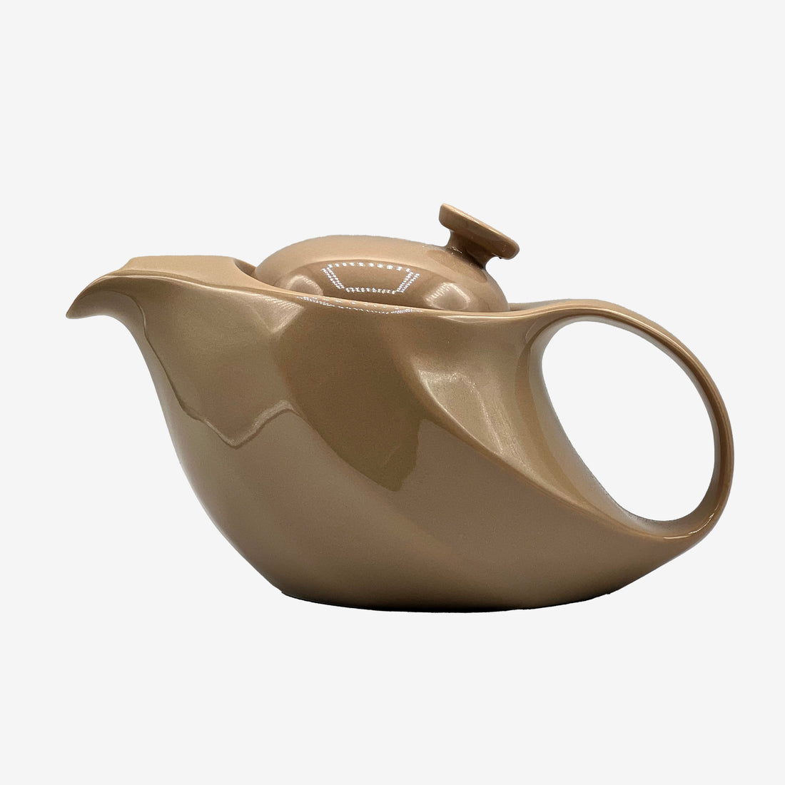 Rakuchin Beige Mino-yaki Porcelain Kyusu - Japanese Teapot