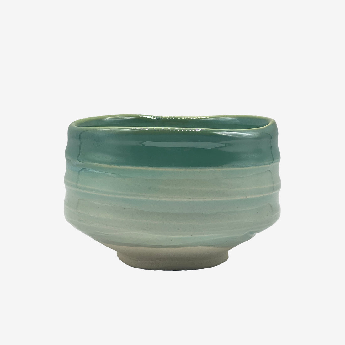 Hitogama Hiwa Green Mino-yaki Chawan - Japanese Matcha Bowl