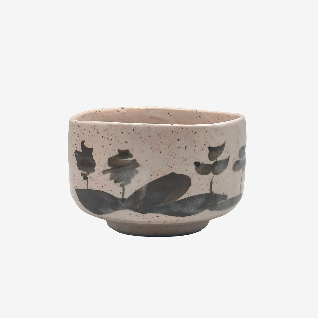 Momoyama Sansui Pink Mino-yaki Chawan - Japanese Matcha Bowl