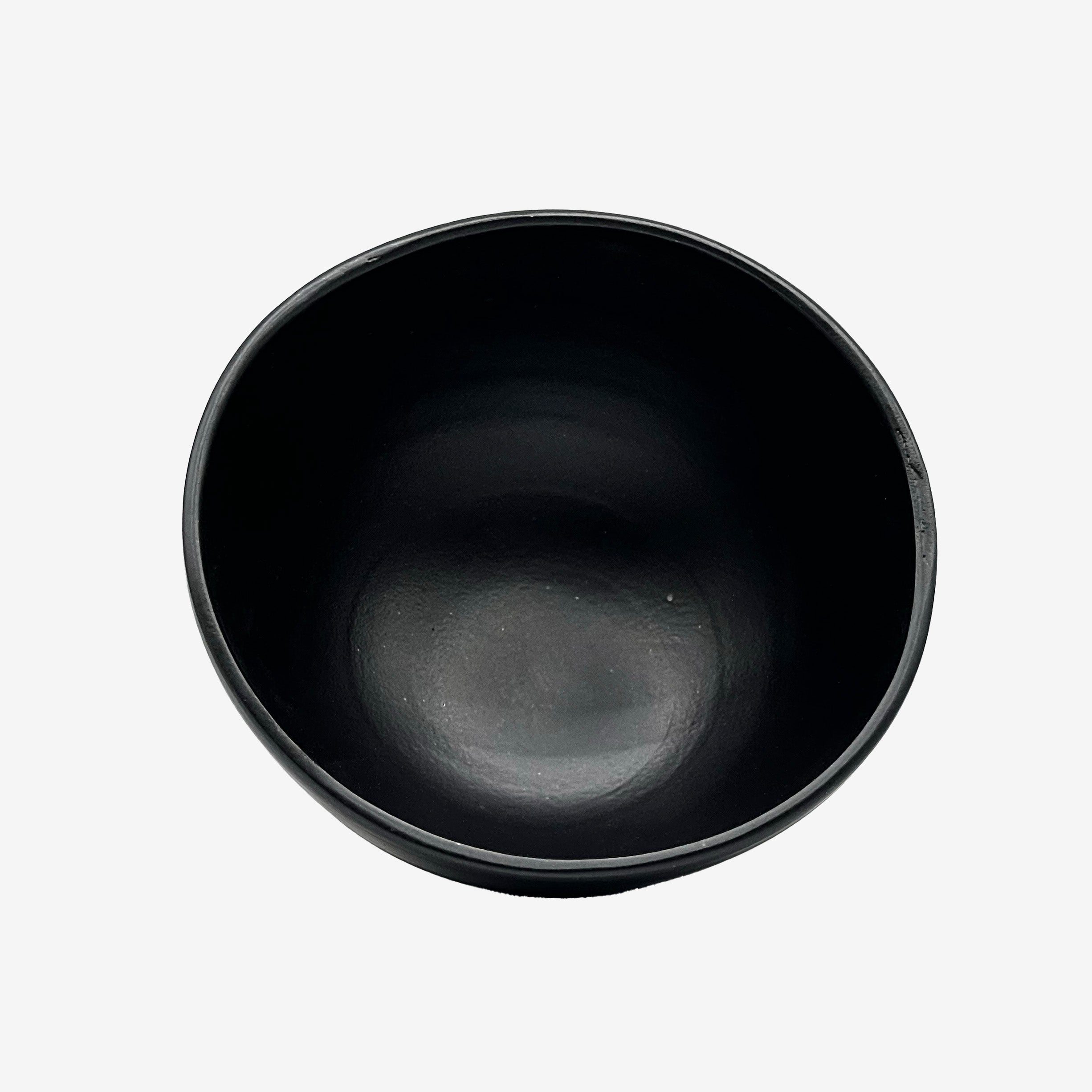 Shinko Black Polka Dot Mino-yaki Ido Chawan - Japanese Mini Matcha Bowl