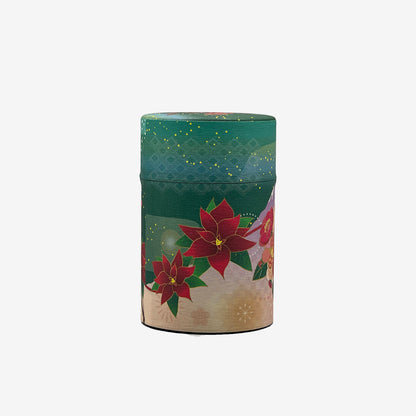 Shizukan Nanten Green Mt. Fuji Series Washi Paper Wrapped Tea Canister (S) - Japanese Chazutsu