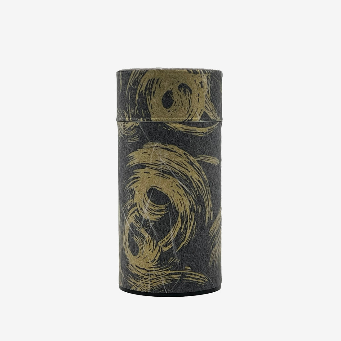 Okumura Seikan Nankyo Black Gold Washi Paper Wrapped Tea Canister (L) - Japanese Chazutsu