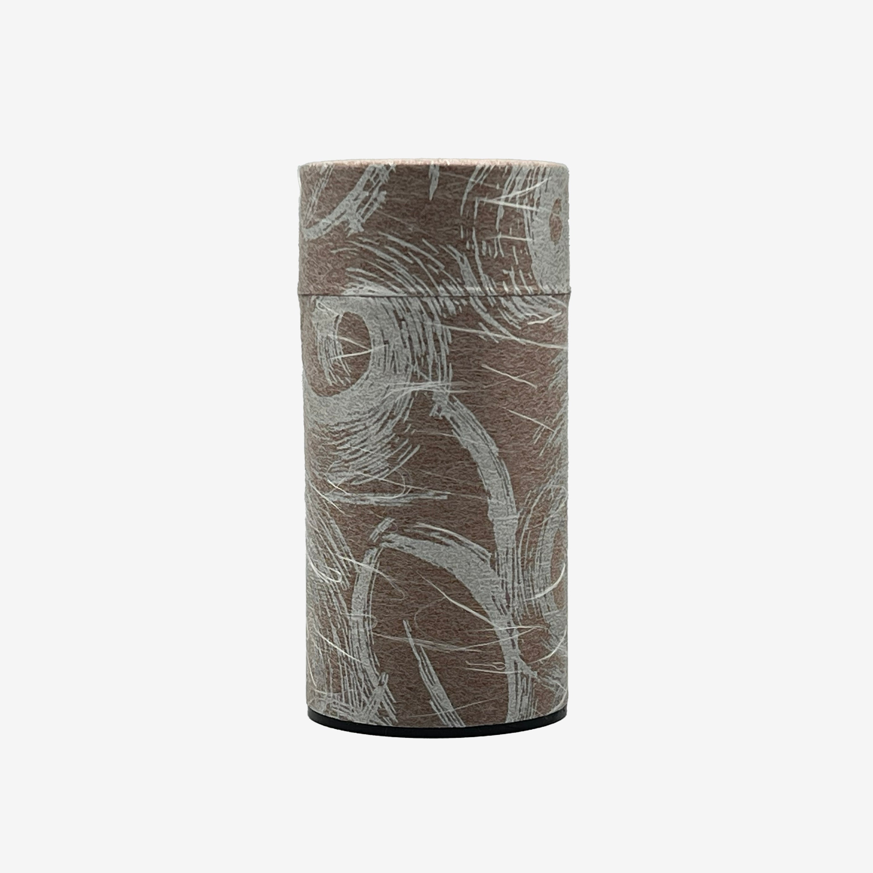 Okumura Seikan Nankyo Brown Gray Washi Paper Wrapped Tea Canister (L) - Japanese Chazutsu)