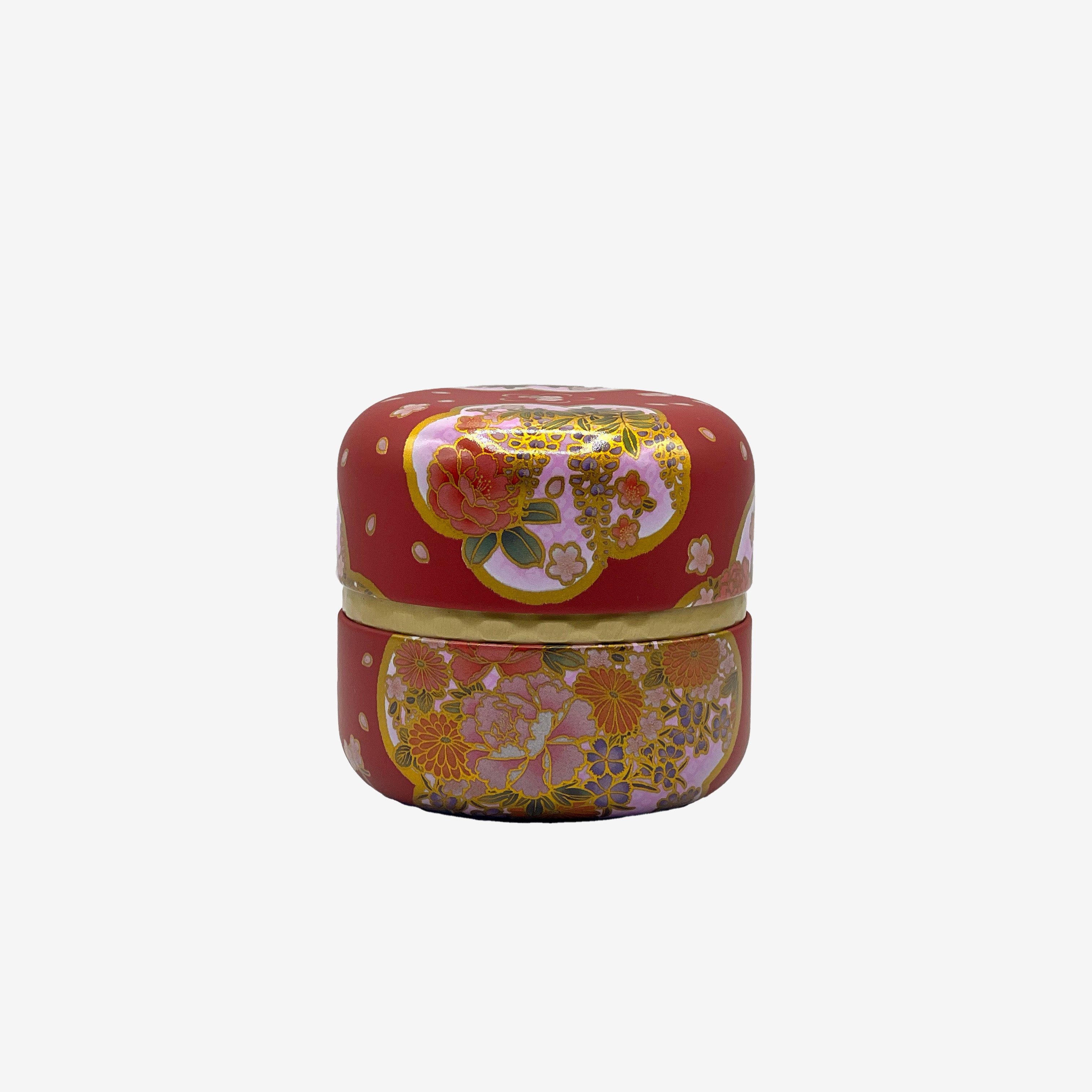 Yuino Red Metal Tea Canister - Japanese Chazutsu