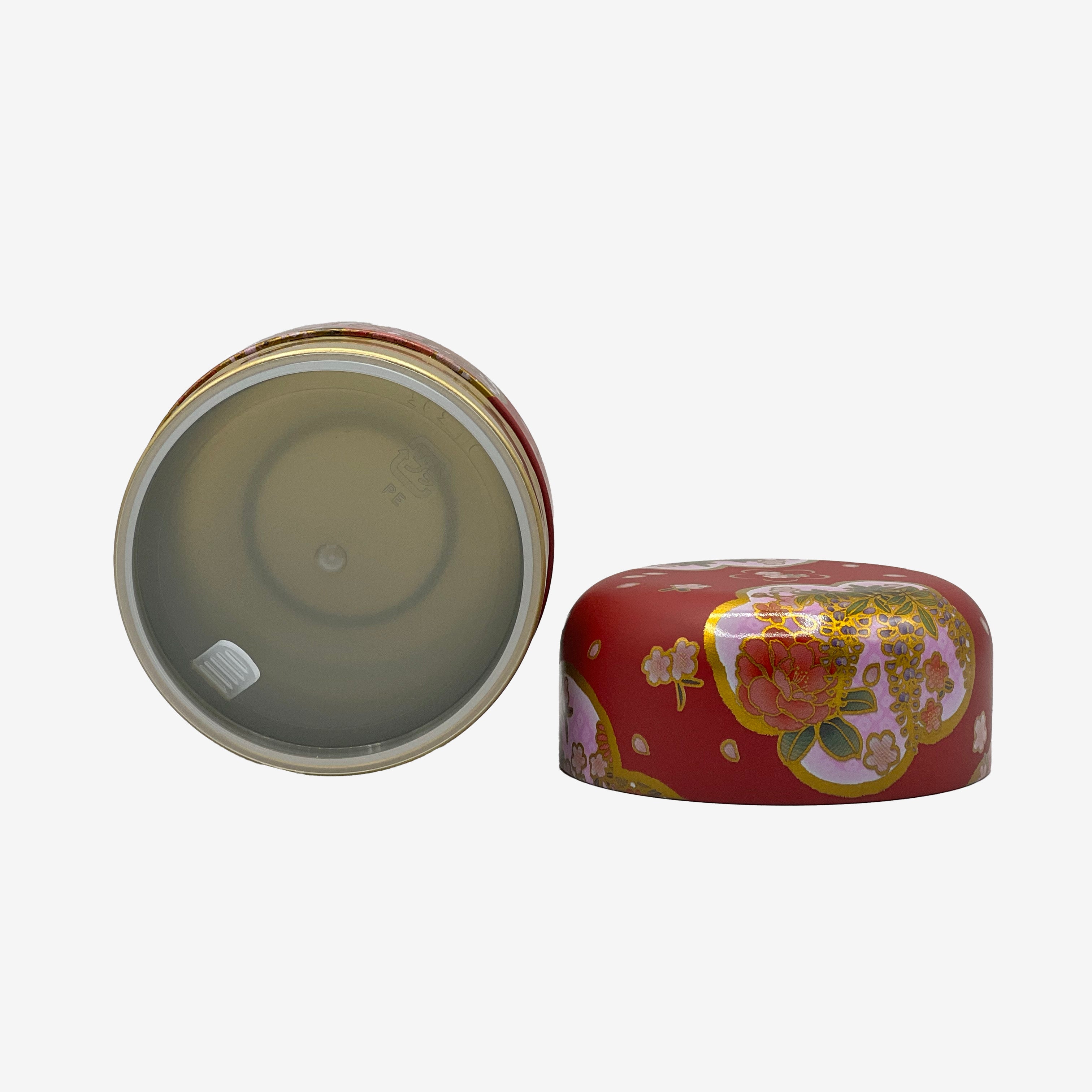 Yuino Red Metal Tea Canister - Japanese Chazutsu