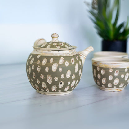 Japanese Kyusu Set - Teapot with Filters (370ml) and Two Cups