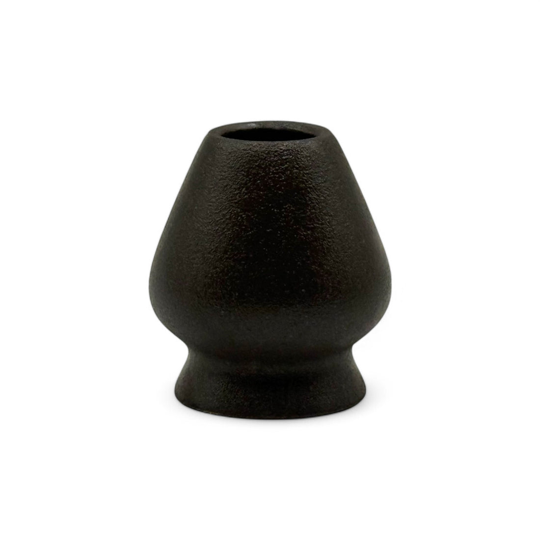 Kakogan Textured Black Matcha Whisk Chasen Stand - Kusenaoshi
