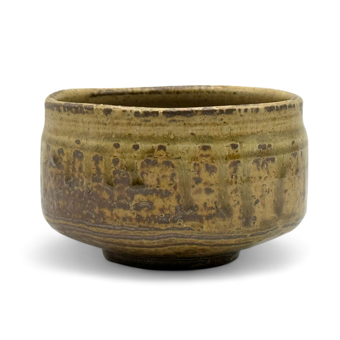 Bizen Nagashi Brown Mino-yaki Chawan - Japanese Matcha Bowl