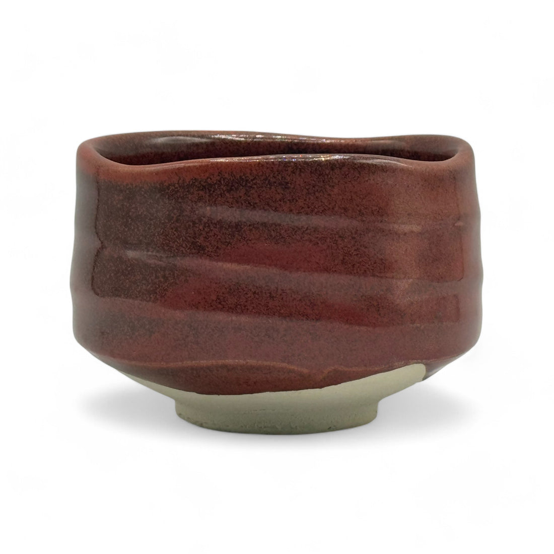 Tetsu Raku Red Mino-yaki Chawan - Japanese Matcha Bowl