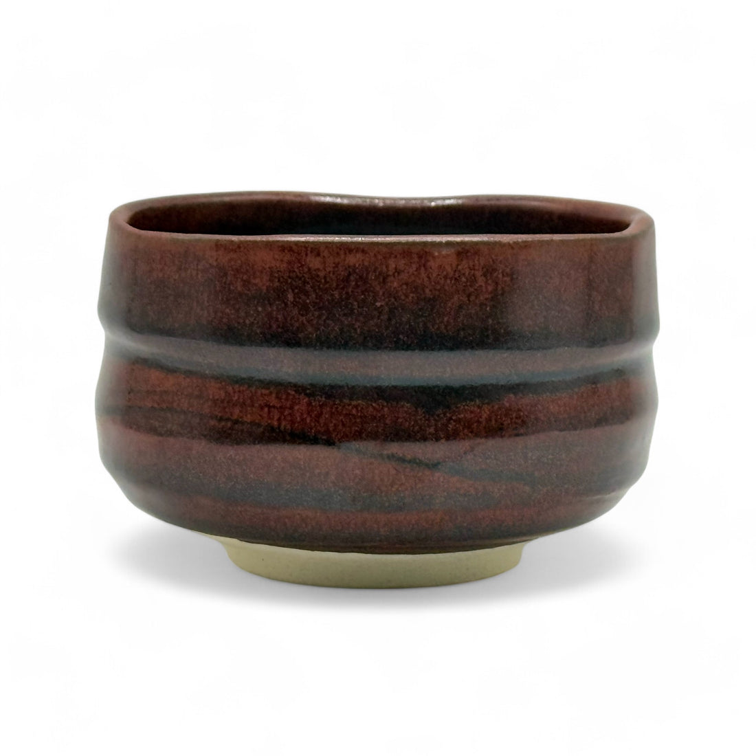 Akaraku Red Mino-yaki Chawan - Japanese Matcha Bowl