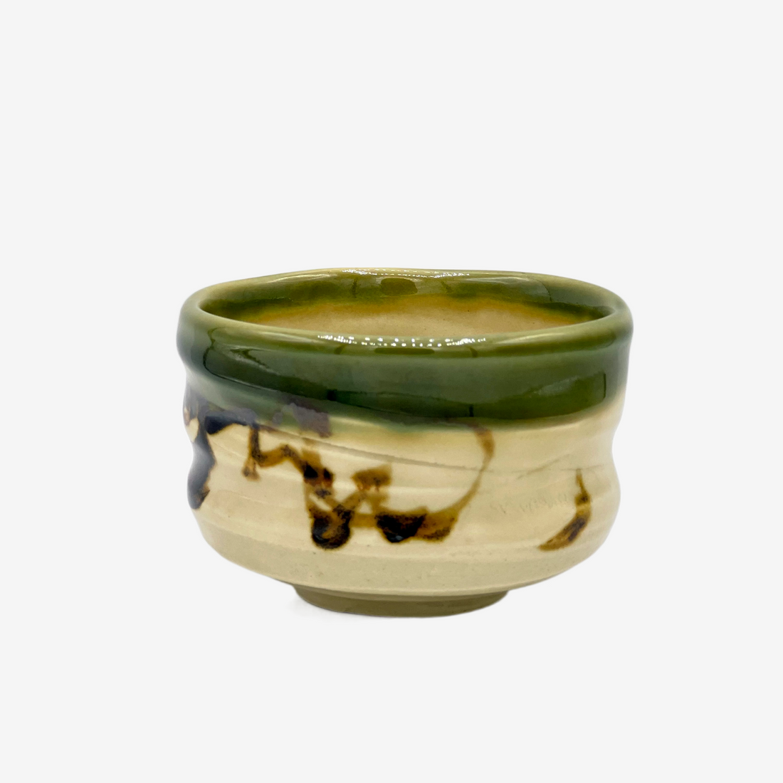 Oribe Tabi Green Mini Chawan - Japanese Matcha Bowl Matchaware Inoue Tea