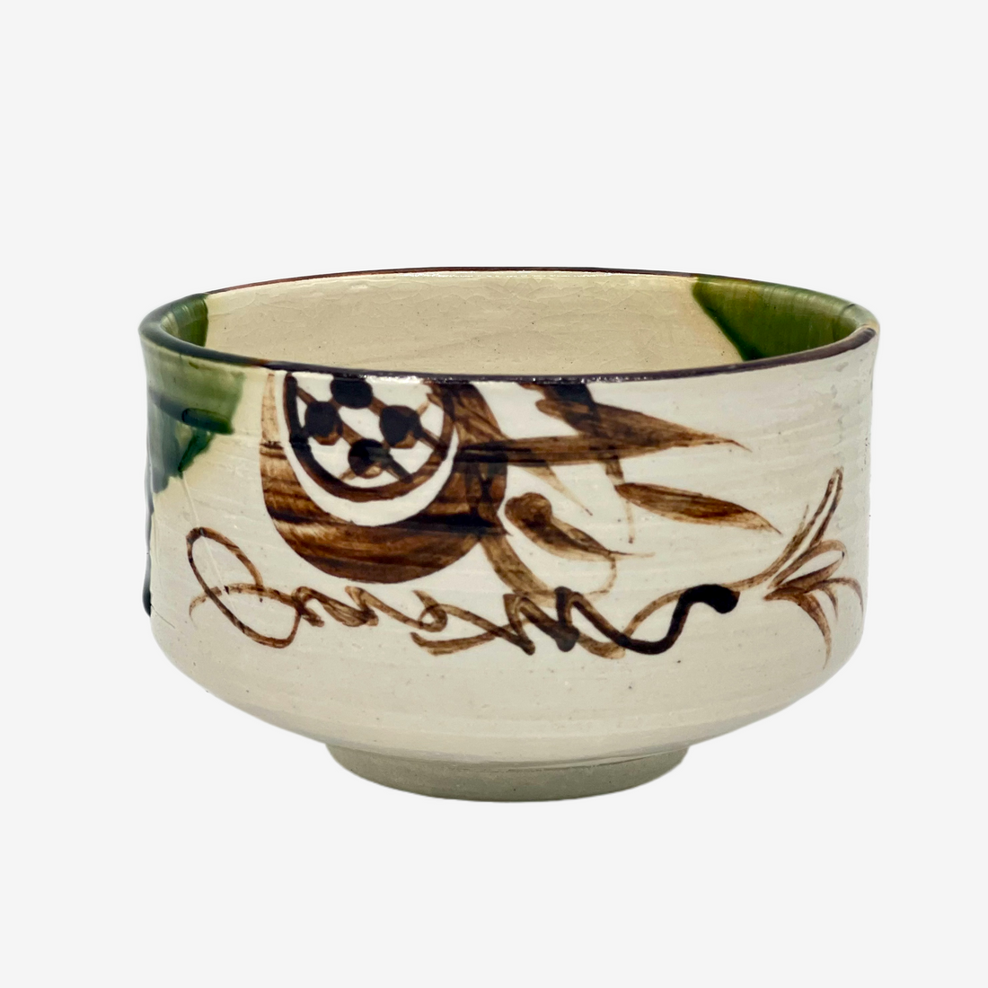 Oribe Moku Green Chawan - Japanese Matcha Bowl Matchaware Inoue Tea