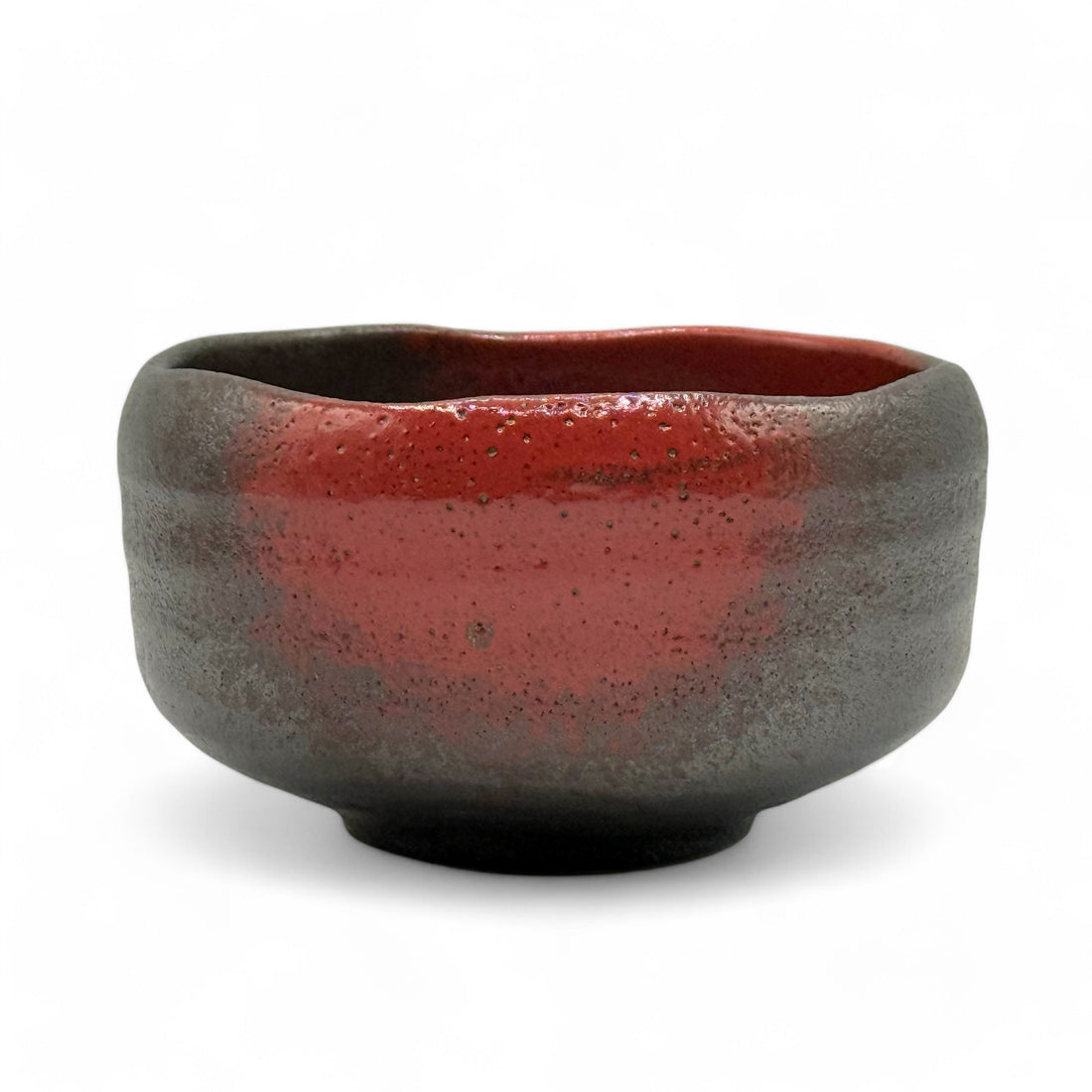 Akabuki Tenmoku Red Mino-yaki Chawan - Japanese Matcha Bowl