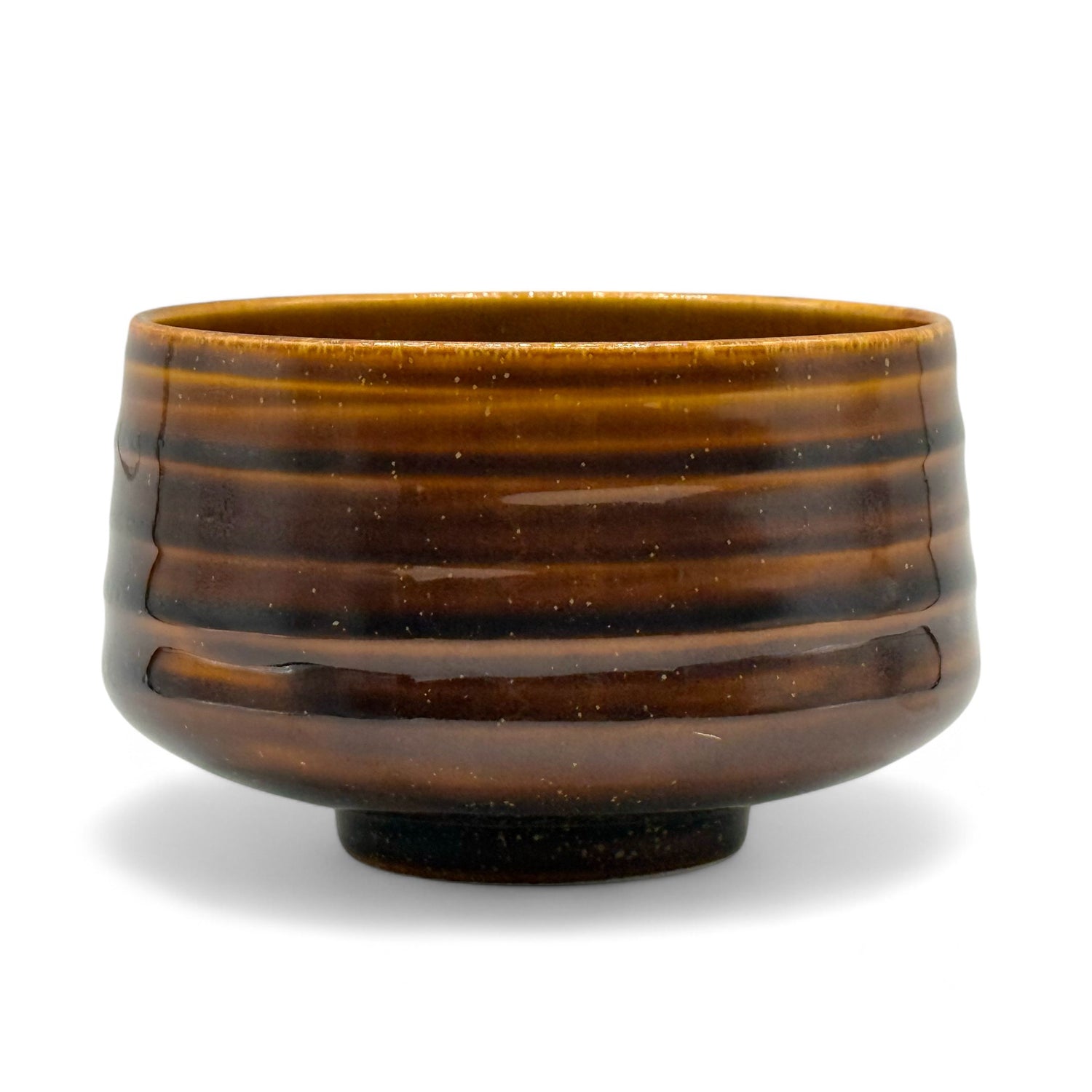 Ame Kessho Brown Mino-yaki Chawan - Japanese Matcha Bowl