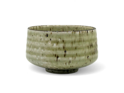 Kohiki Lime Green Mino-yaki Chawan - Japanese Matcha Bowl