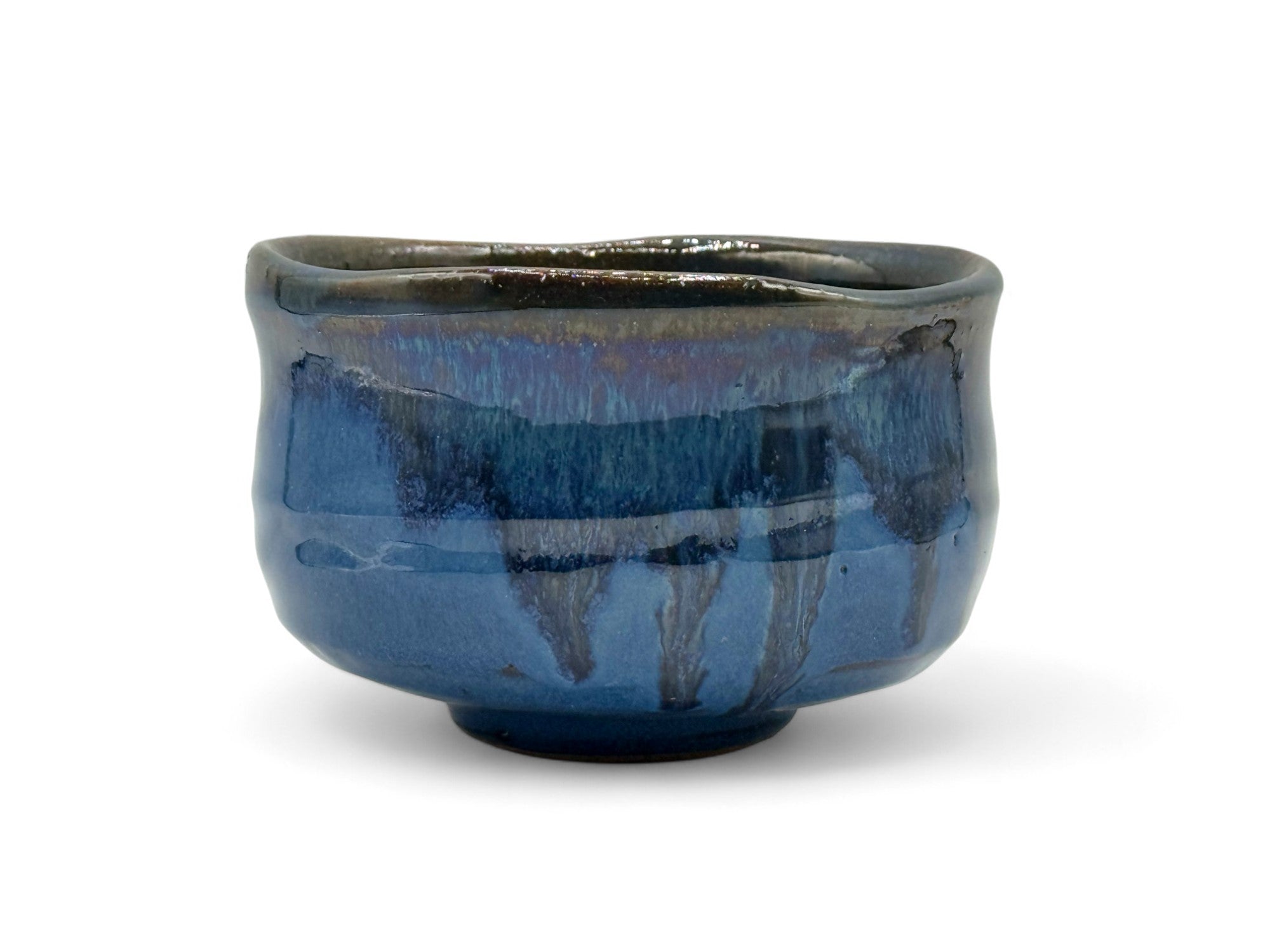 Namako Blue Mino-yaki Chawan - Japanese Matcha Bowl