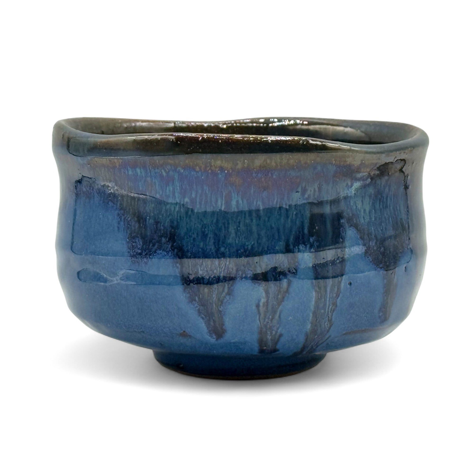 Namako Blue Mino-yaki Chawan - Japanese Matcha Bowl