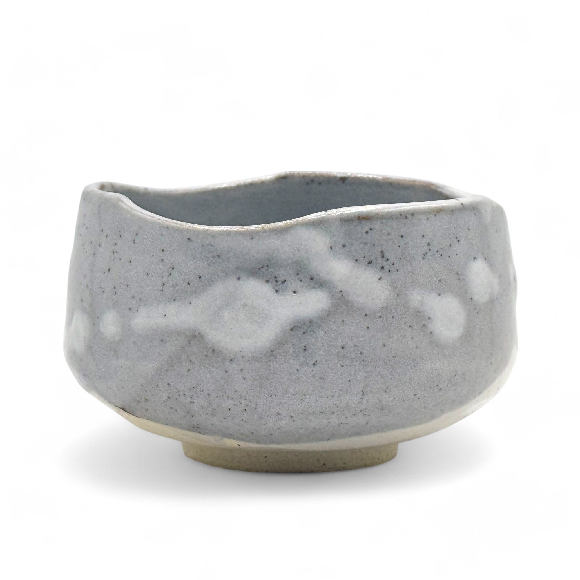 Shino Mountain Gray Mino-yaki Chawan - Japanese Matcha Bowl