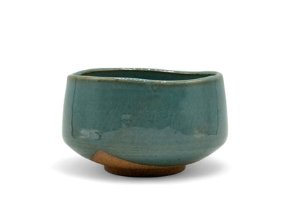 Takoizu Blue Mino-yaki Chawan - Japanese Matcha Bowl