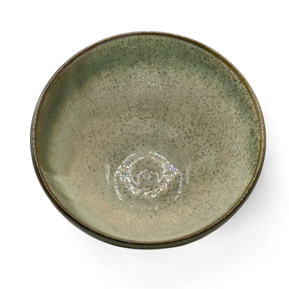 Nagashi Flower Oribe-yaki Ido Chawan - Japanese Matcha Bowl