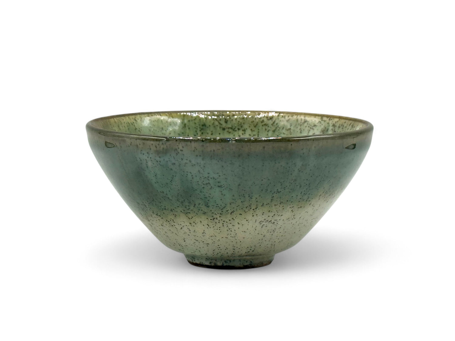 Nagashi Flower Oribe-yaki Ido Chawan - Japanese Matcha Bowl