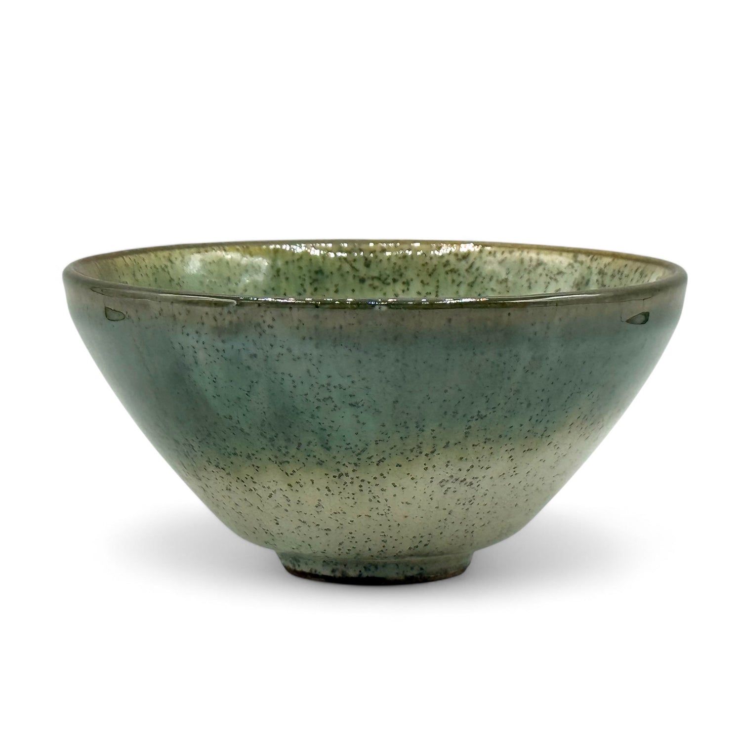 Nagashi Flower Oribe-yaki Ido Chawan - Japanese Matcha Bowl