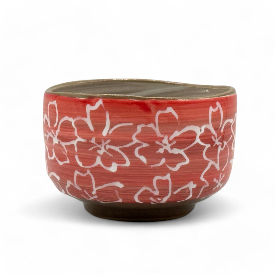 Maizakura Red Mino-yaki Chawan - Japanese Matcha Bowl