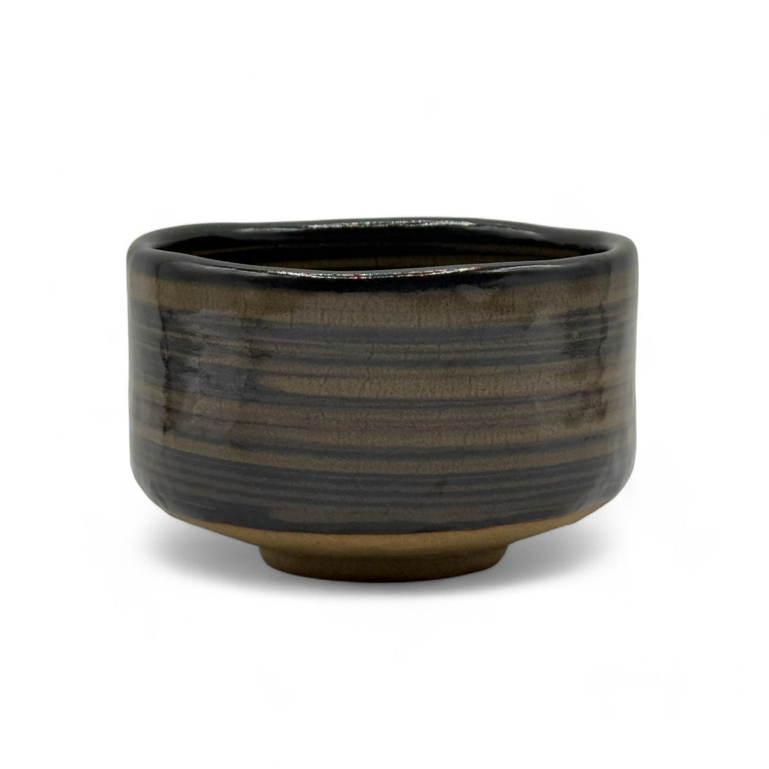 Kokuyu Glaze Brown Mino-yaki Chawan - Japanese Matcha Bowl