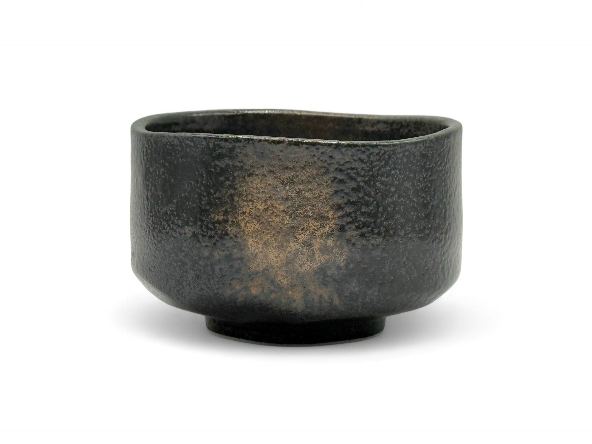 Kuro Sunafuki Black Mino-yaki Chawan - Japanese Matcha Bowl